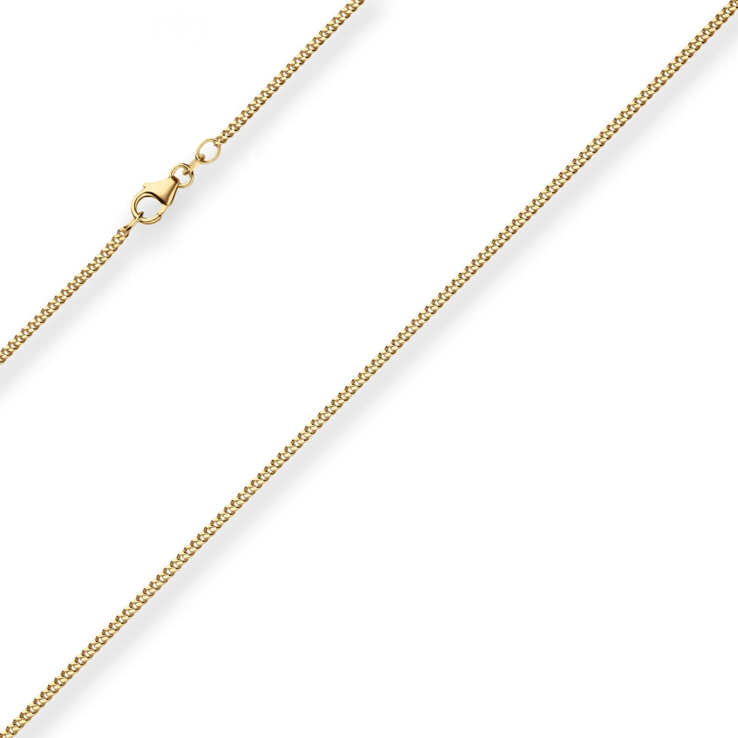 1,7mm Panzerkette Goldkette Collier Halskette aus 375 Gold Gelbgold 45cm