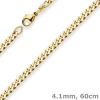 4,1mm Panzerkette Goldkette Collier Halskette aus 585 Gold Gelbgold 60cm