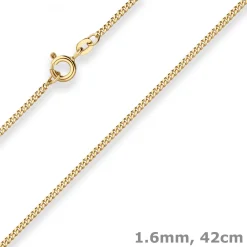 1,6mm Panzerkette Goldkette Collier Halskette aus 333 Gold Gelbgold 42cm