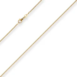 1,4mm Panzerkette Goldkette Collier Halskette aus 375 Gold Gelbgold 50cm