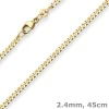 2,4mm Panzerkette Goldkette Collier Halskette aus 585 Gold Gelbgold 45cm