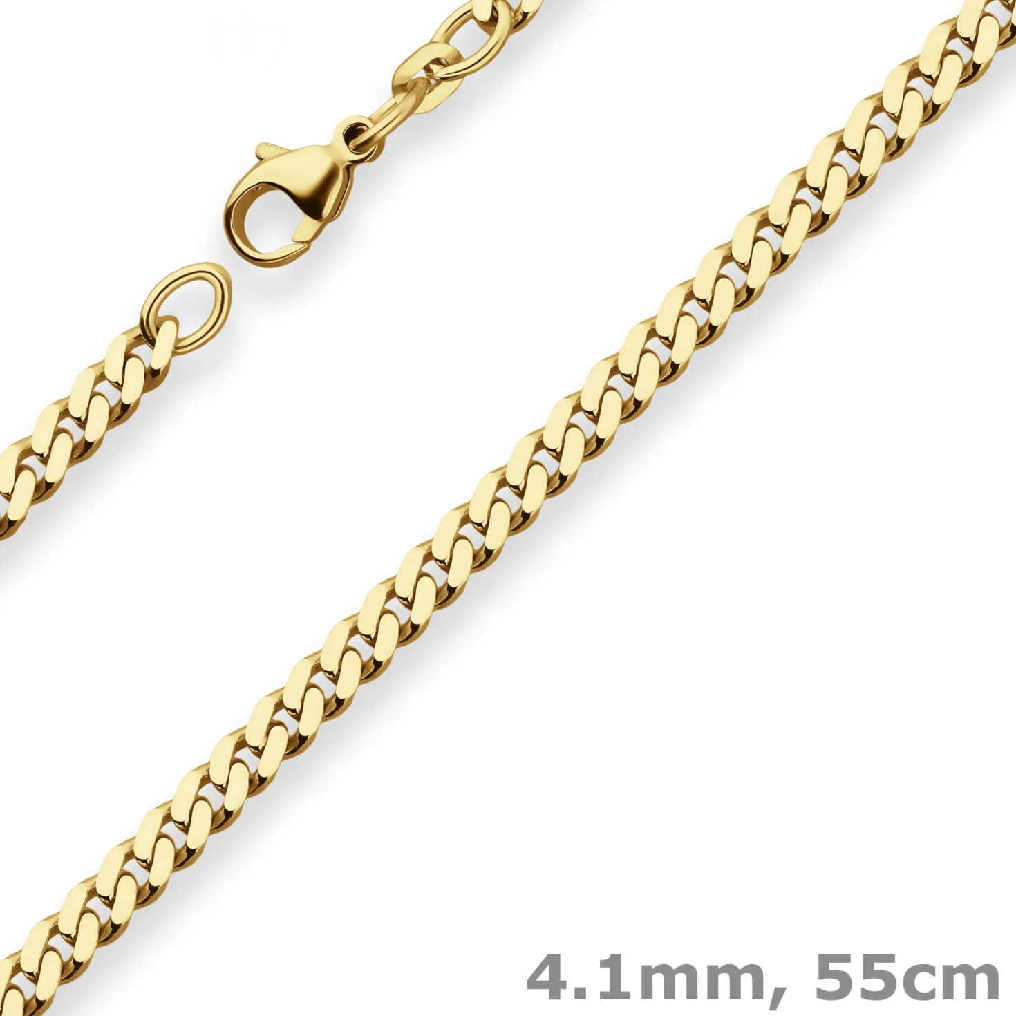 4,1mm Panzerkette Goldkette Collier Halskette aus 585 Gold Gelbgold 55cm