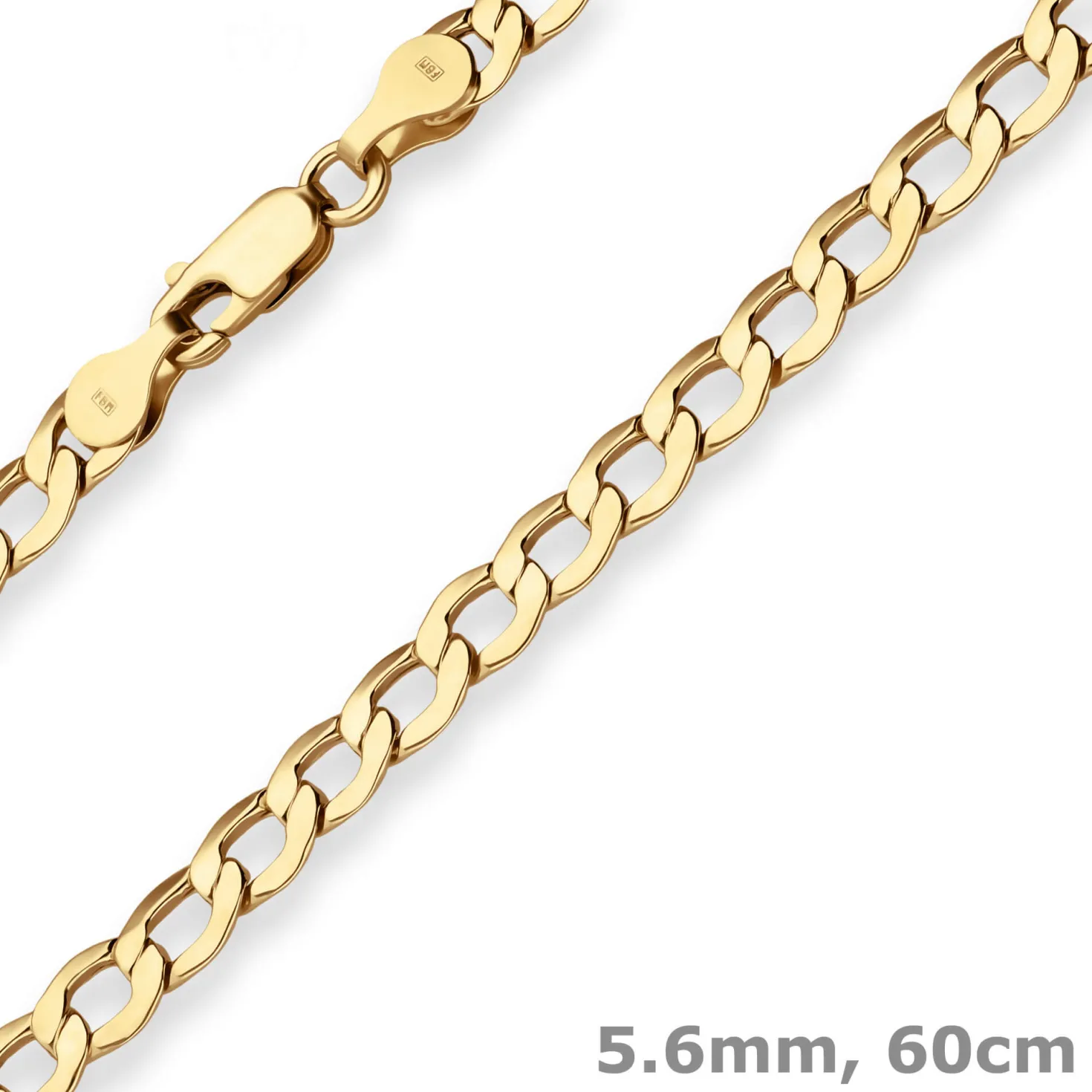 5,6mm Panzerkette Goldkette Collier Halskette aus 375 Gold Gelbgold 60cm