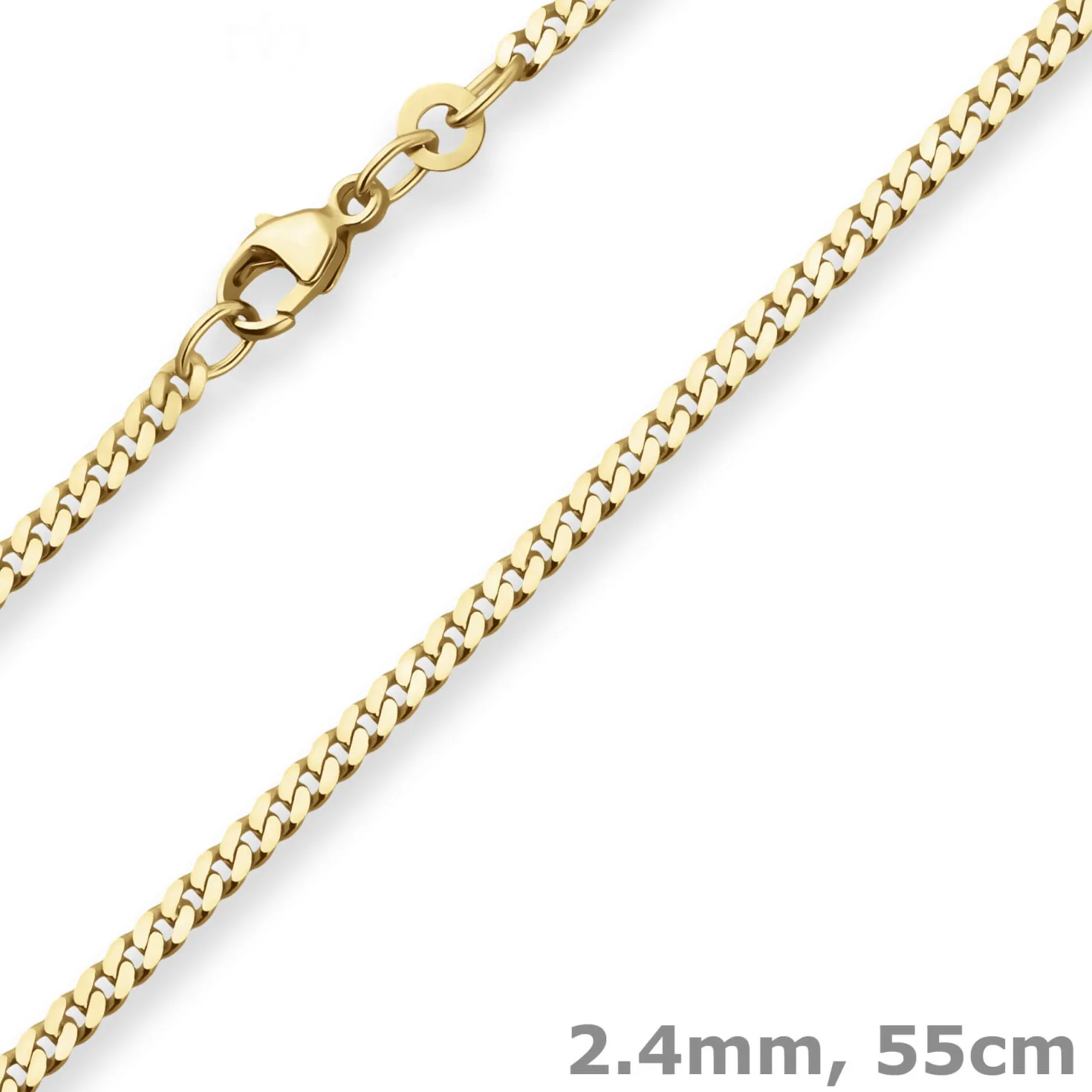 2,4mm Panzerkette Goldkette Collier Halskette aus 333 Gold Gelbgold 55cm
