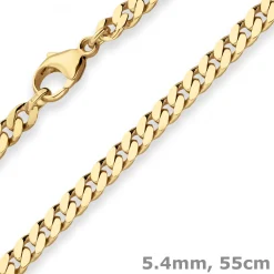 5,4mm Panzerkette Goldkette Collier Halskette aus 333 Gold Gelbgold 55cm