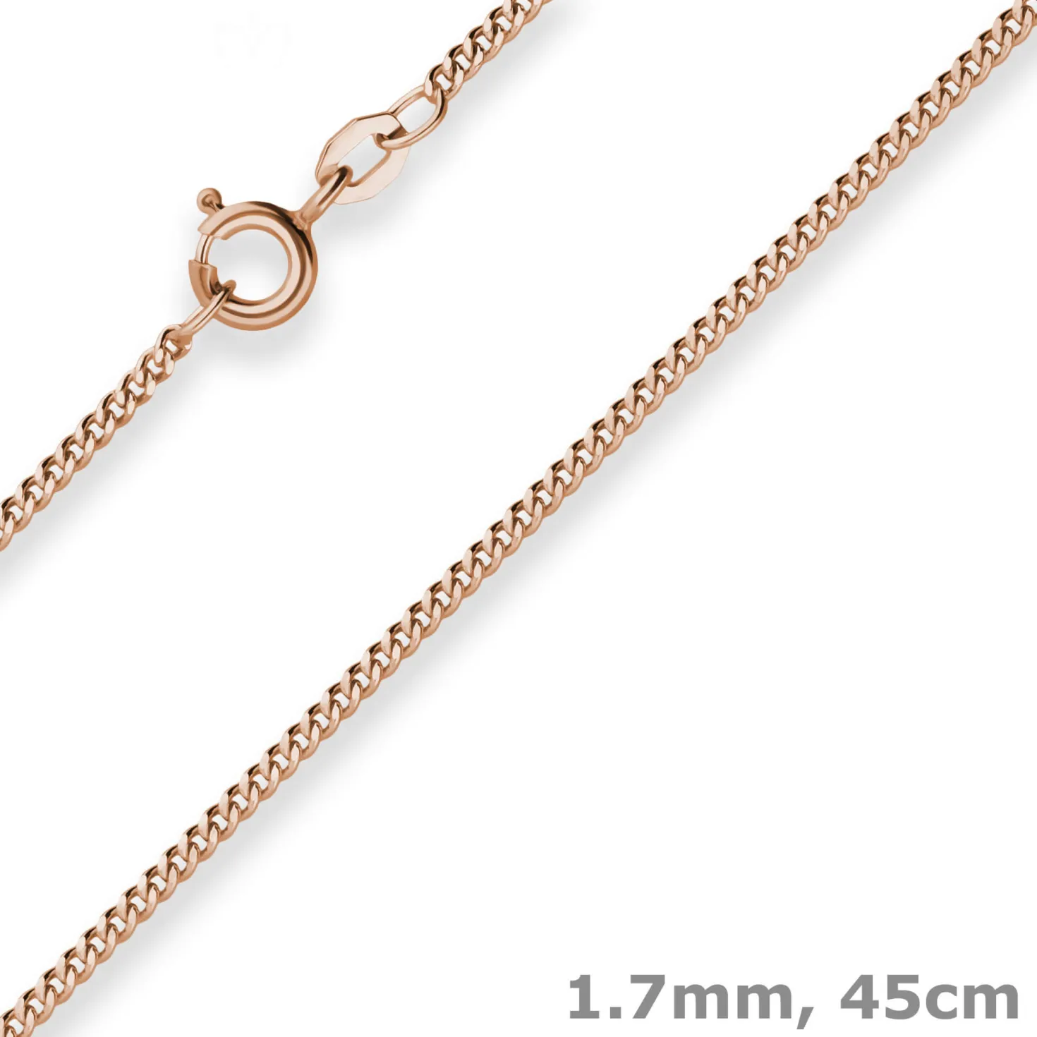 1,7mm Panzerkette Goldkette Collier Halskette aus 585 Gold Rotgold 45cm