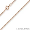 1,7mm Panzerkette Goldkette Collier Halskette aus 585 Gold Rotgold 50cm