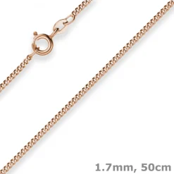1,7mm Panzerkette Goldkette Collier Halskette aus 585 Gold Rotgold 50cm
