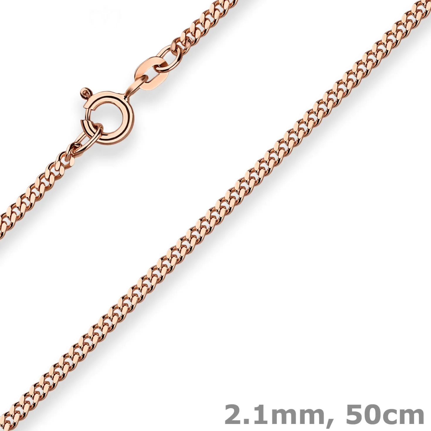 2,1mm Panzerkette Goldkette Collier Halskette aus 585 Gold Rotgold 50cm