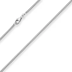 2,4mm Panzerkette Goldkette Collier Halskette aus 750 Gold Weißgold 50cm