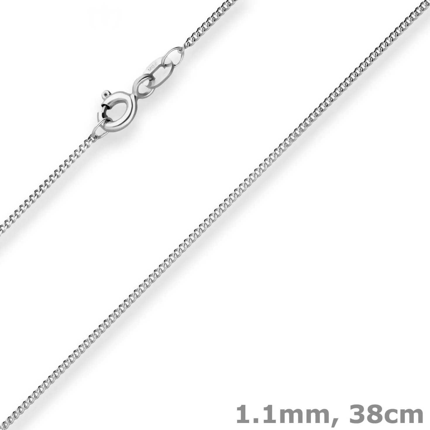 1,1mm Panzerkette Goldkette Collier Halskette aus 585 Gold Weißgold 38cm