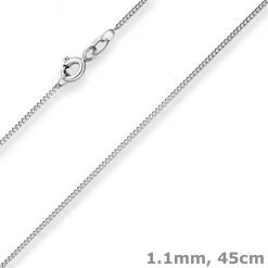 1,1mm Panzerkette Goldkette Collier Halskette aus 585 Gold Weißgold 45cm
