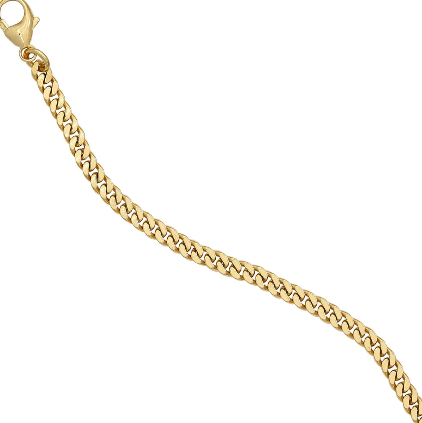 3,5mm Panzerkette Goldkette Kette, 333 Gold Gelbgold, Unisex, 50cm