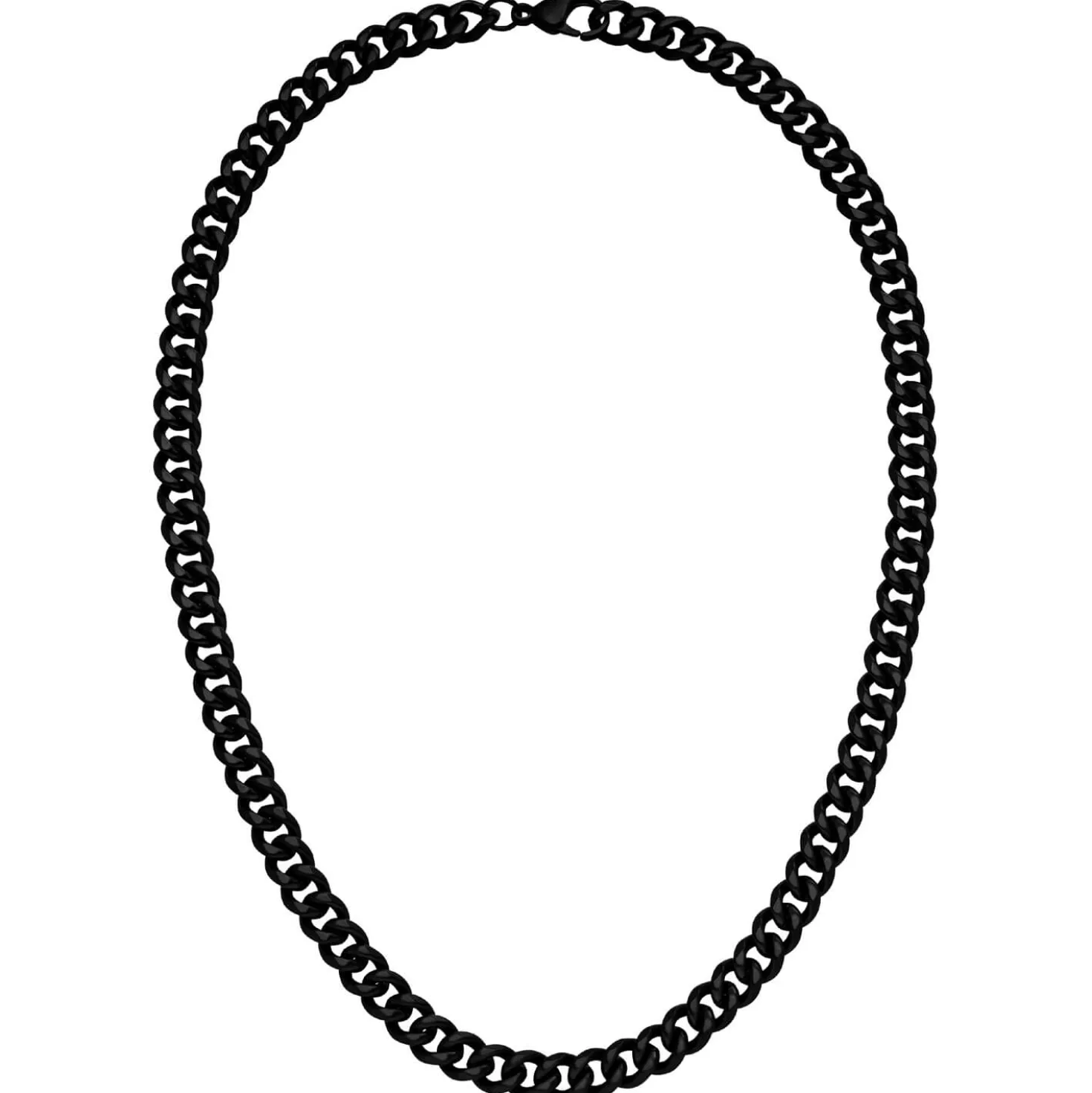 9,2mm Panzer-Kette Halskette aus Edelstahl schwarz beschichtet 55cm für Herren