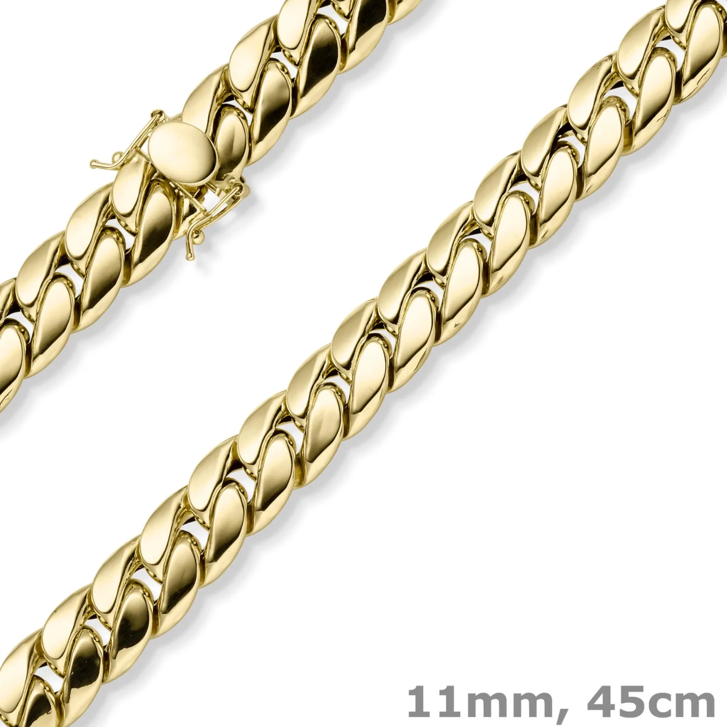 11mm Panzerkette Halskette Collier aus 585 Gold Gelbgold mit Kastenschloss 45cm
