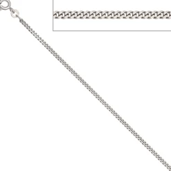 2,1mm Panzerkette Halskette Collier aus 333 Gold Weißgold massiv, 42cm