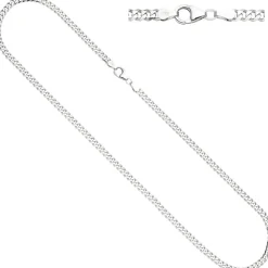 3,6mm Panzerkette Halskette Collier aus 925 Silber rhodiniert 45cm