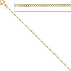 1,3mm Panzerkette Halskette Collier Goldkette 333 Gelbgold Gold 45cm
