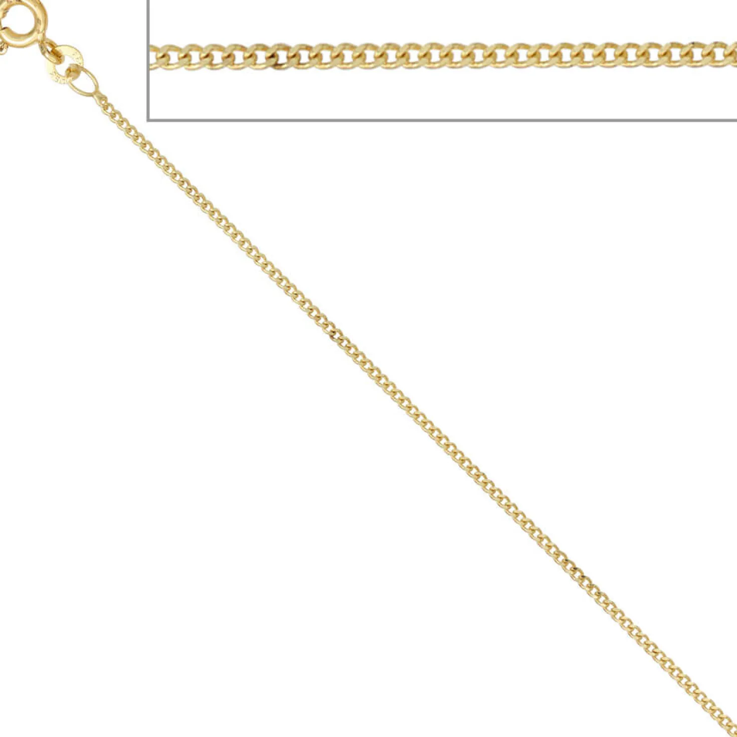 1,3mm Panzerkette Halskette Collier Goldkette 333 Gelbgold Gold 42cm