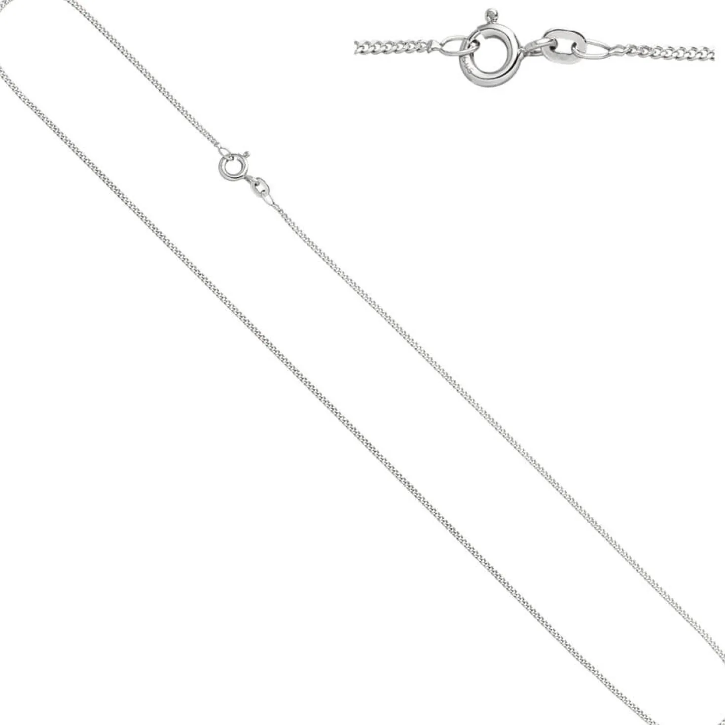 1,3mm Panzerkette Halskette Collier Goldkette 585 Gold Weißgold 36cm