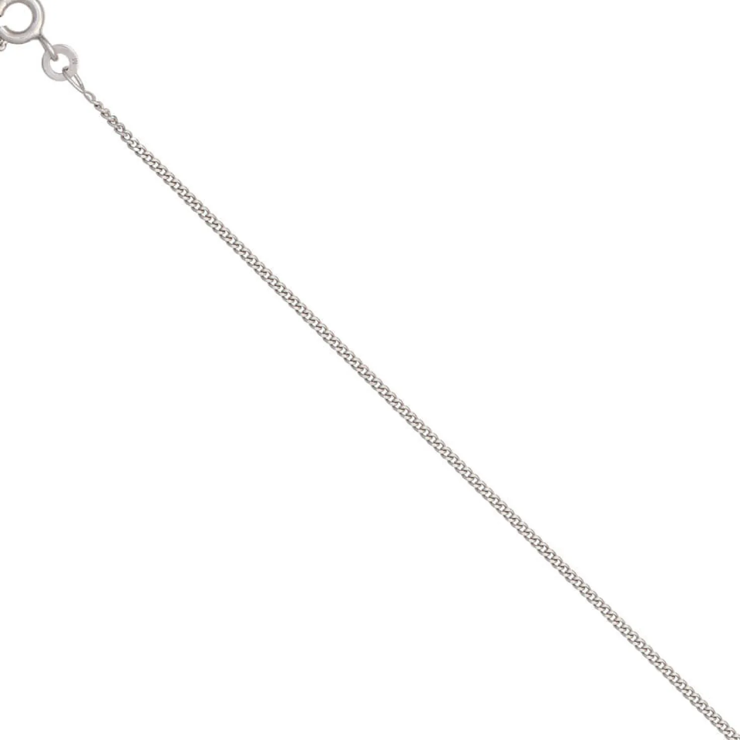 1,3mm Panzerkette Halskette Collier Goldkette 585 Gold Weißgold 36cm