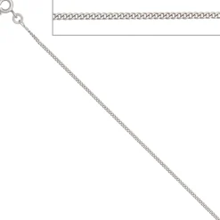 1,3mm Panzerkette Halskette Collier Goldkette 585 Gold Weißgold 38cm