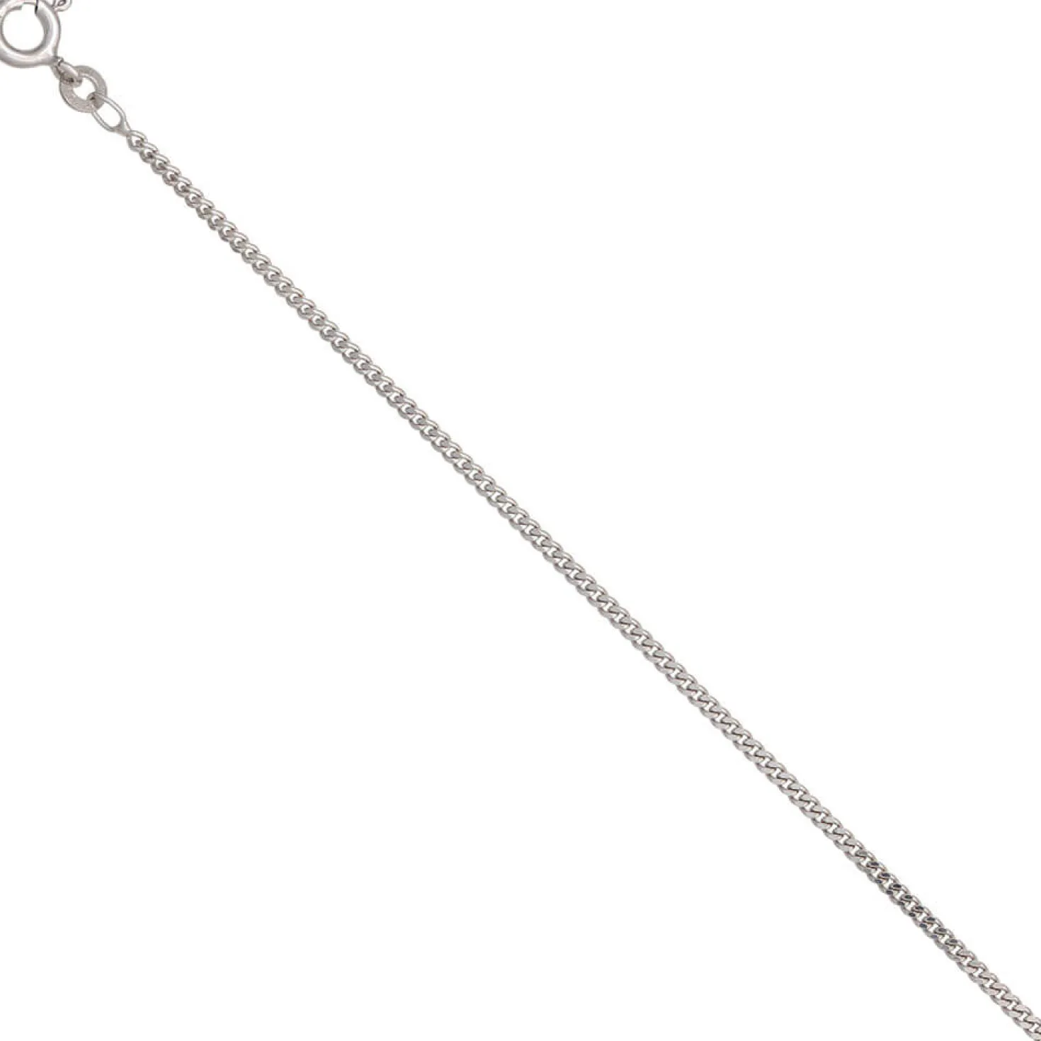 1,7mm Panzerkette Halskette Collier Goldkette 585 Gold Weißgold 36cm