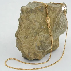 1,7mm Panzerkette Halskette Collier 9Kt 375 Gold Gelbgold flach diamantiert 45cm