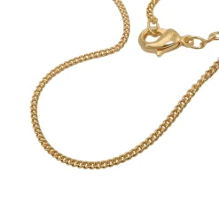 1,7mm Panzerkette Halskette Collier 9Kt 375 Gold Gelbgold flach diamantiert 50cm