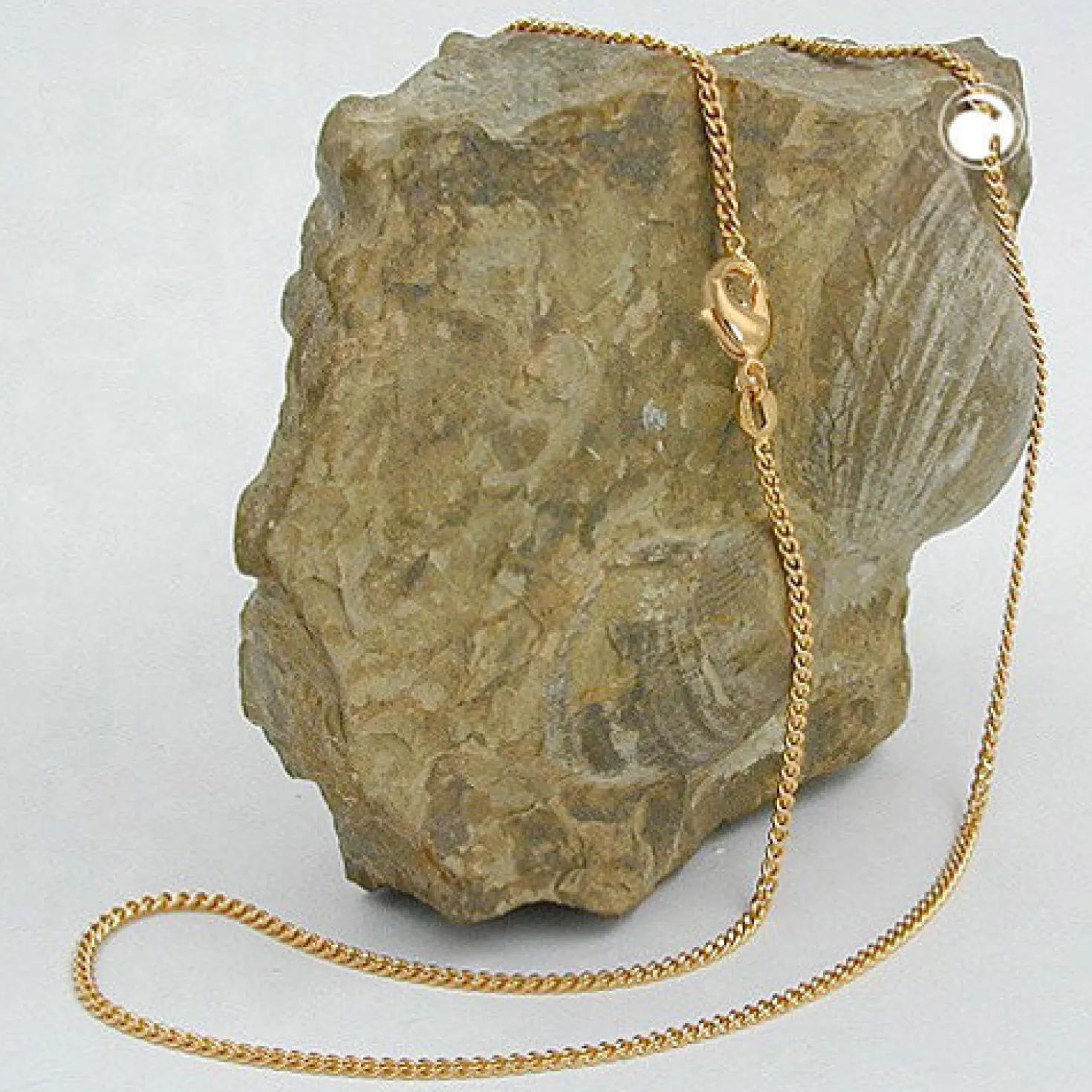 1,7mm Panzerkette Halskette Collier 9Kt 375 Gold Gelbgold flach diamantiert 50cm