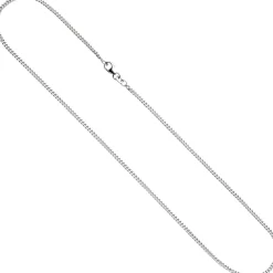 1,7mm Panzerkette Halskette Collier 925 Silber rhodiniert 45cm Karabiner