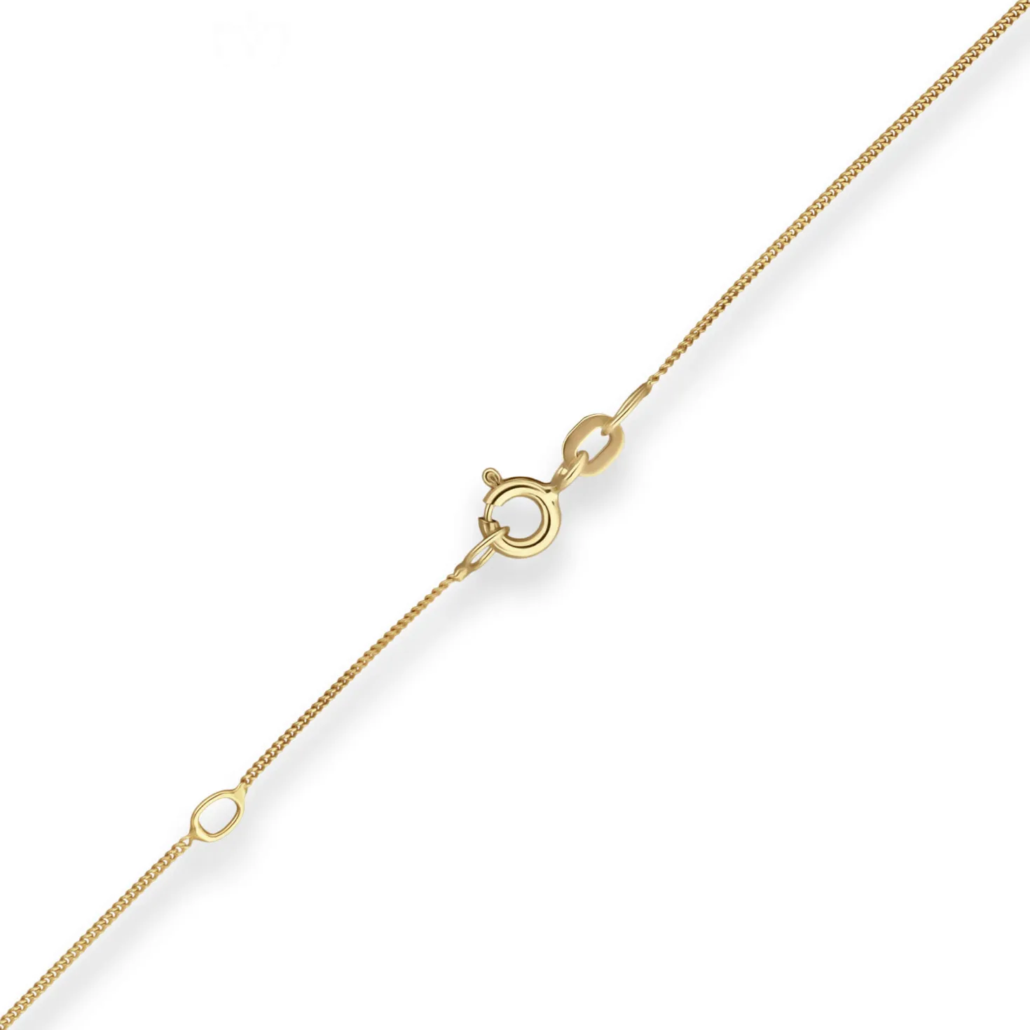 0,8mm Panzerkette Kette Collier aus 585 Gold Gelbgold 38cm mit Zwischenöse