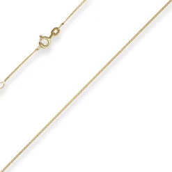 0,8mm Panzerkette Kette Collier aus 585 Gold Gelbgold 38cm mit Zwischenöse