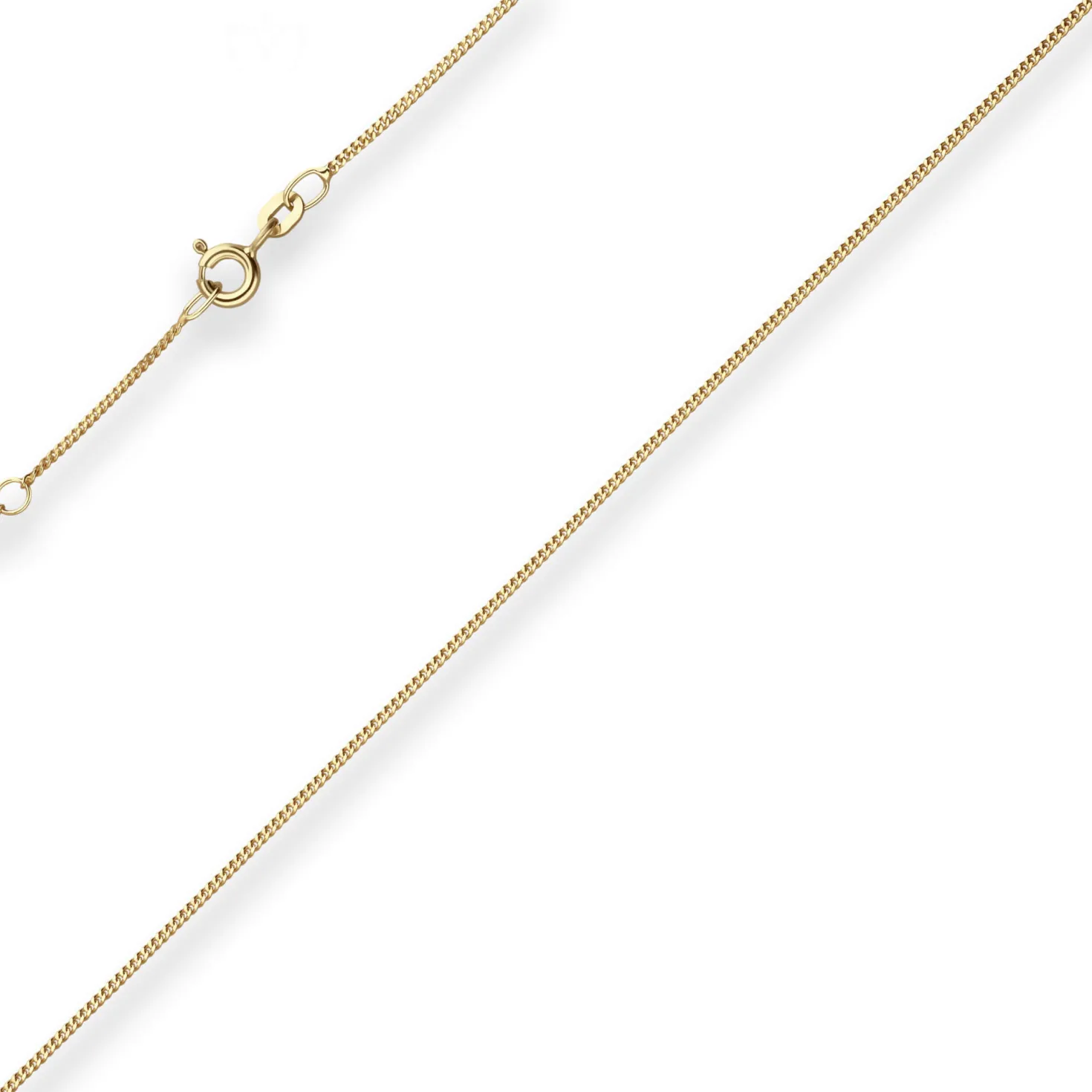 1,1mm Panzerkette Kette Collier aus 585 Gold Gelbgold 38cm mit Zwischenöse