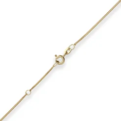 1,1mm Panzerkette Kette Collier aus 585 Gold Gelbgold 38cm mit Zwischenöse