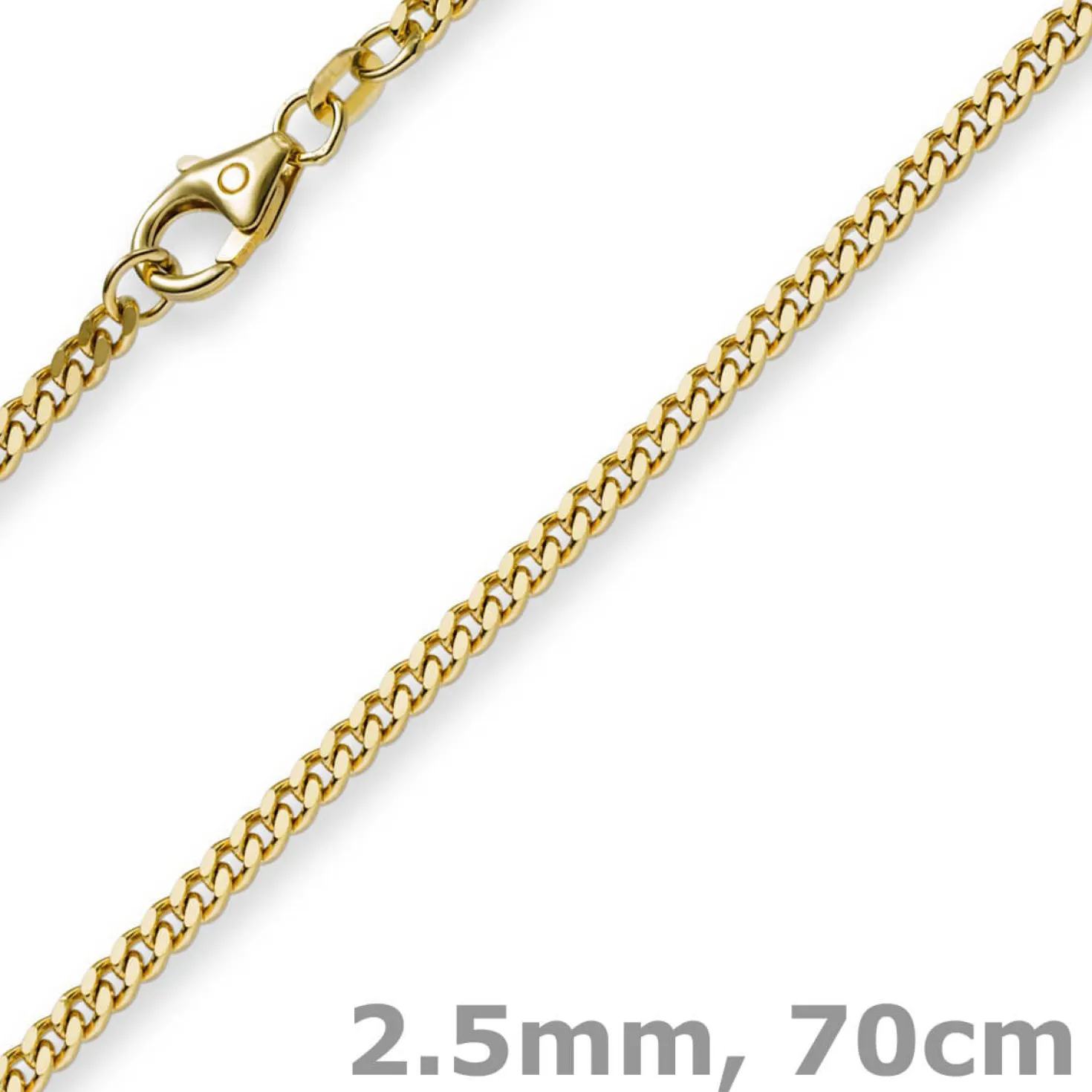 2,5mm Panzerkette Kette Collier aus 585 Gold Gelbgold Goldkette 70cm Unisex