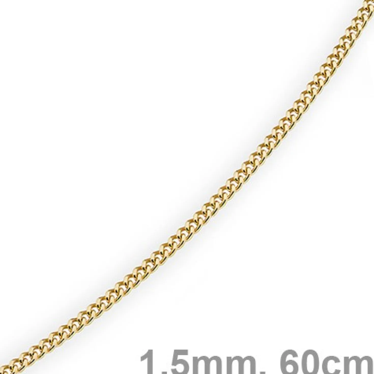 1,5mm Panzerkette Kette Collier aus 585 Gold Gelbgold, Goldkette, 60cm