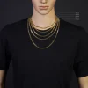 5mm Panzerkette Kette Collier aus 585 Gold Gelbgold, Goldkette, 50cm