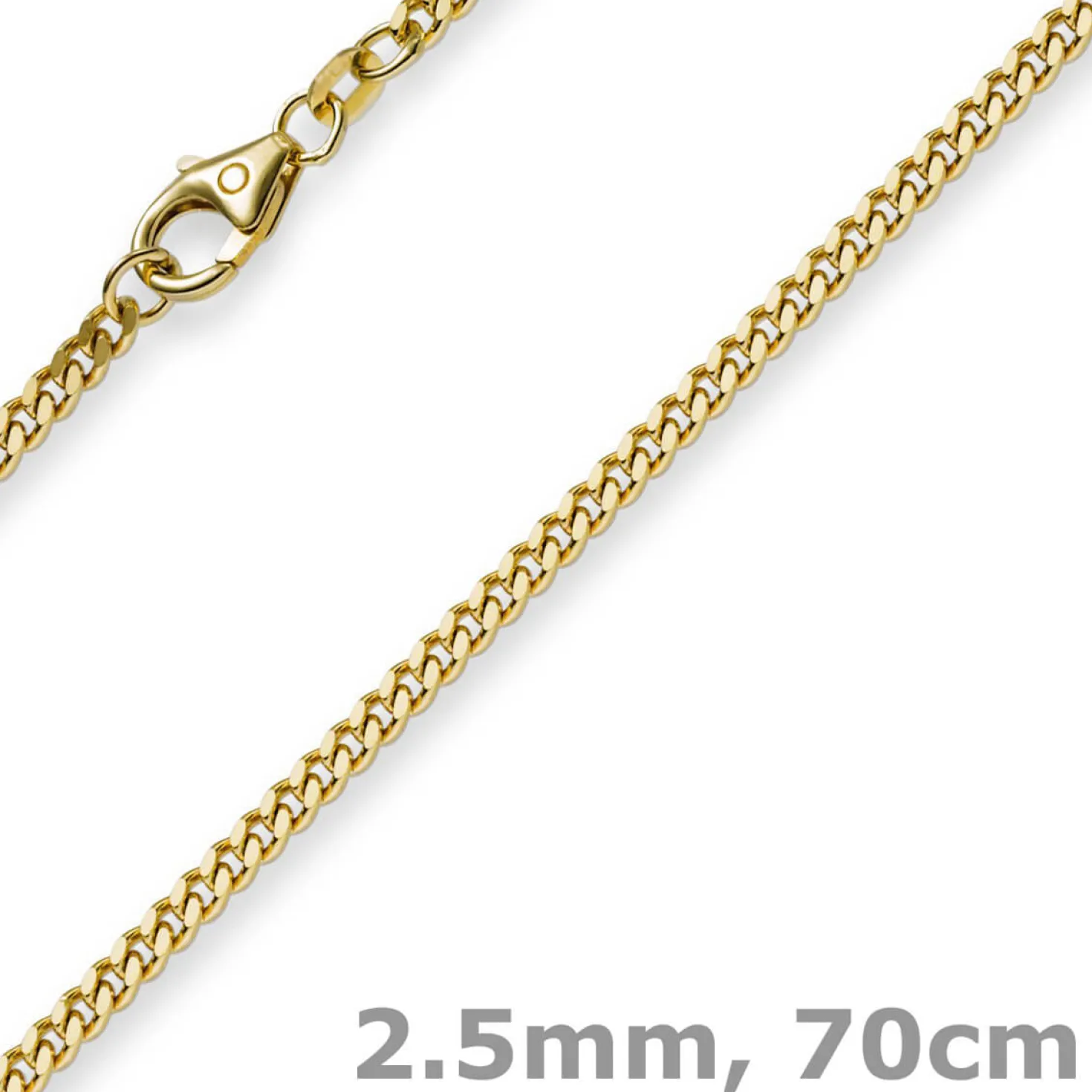 2,5mm Panzerkette Kette Collier aus 750 Gold Gelbgold Goldkette 70cm Unisex