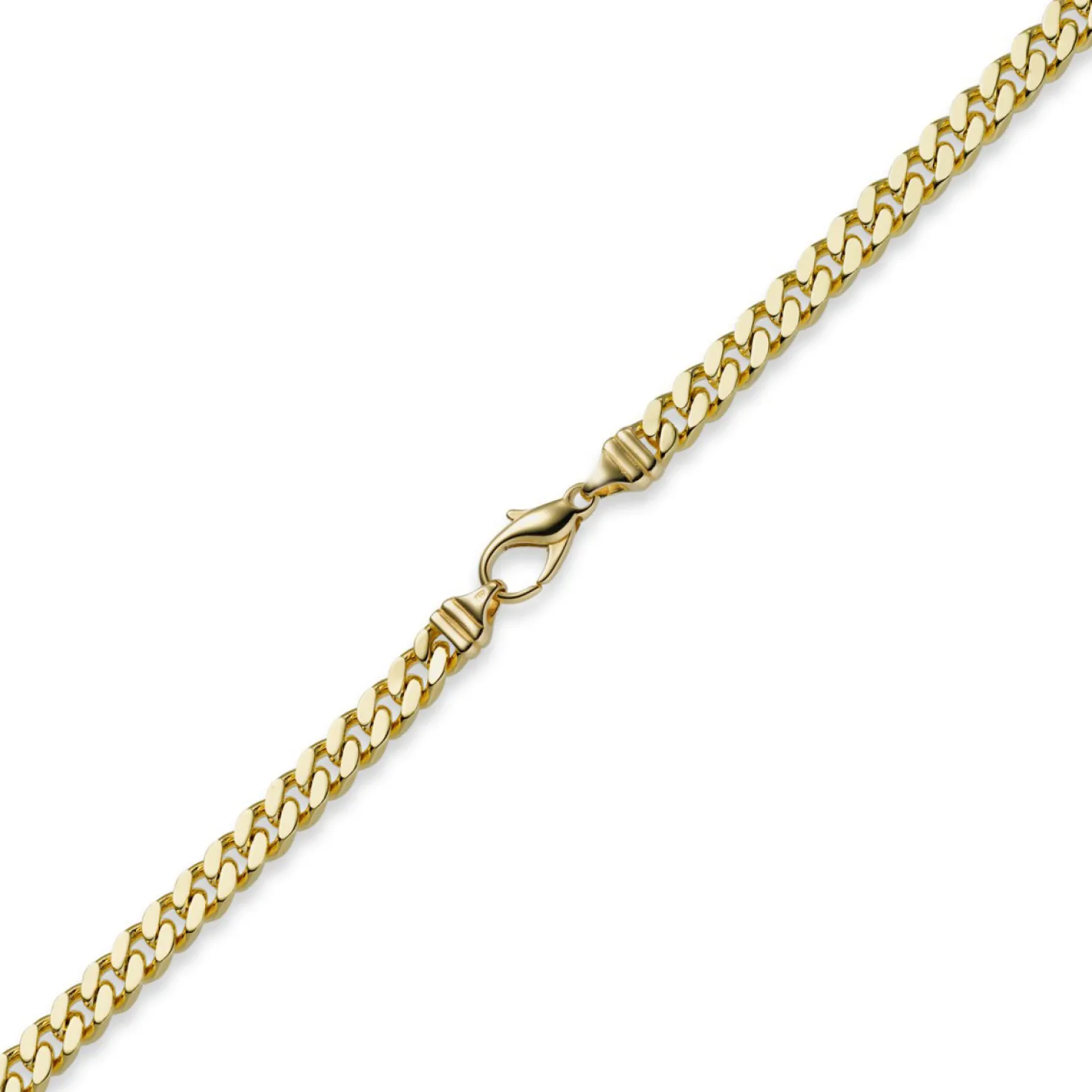 6mm Panzerkette Kette Collier aus 750 Gold Gelbgold, Goldkette, 50cm