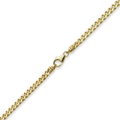 4mm Panzerkette Kette Collier aus 585 Gold Gelbgold, Goldkette, 55cm