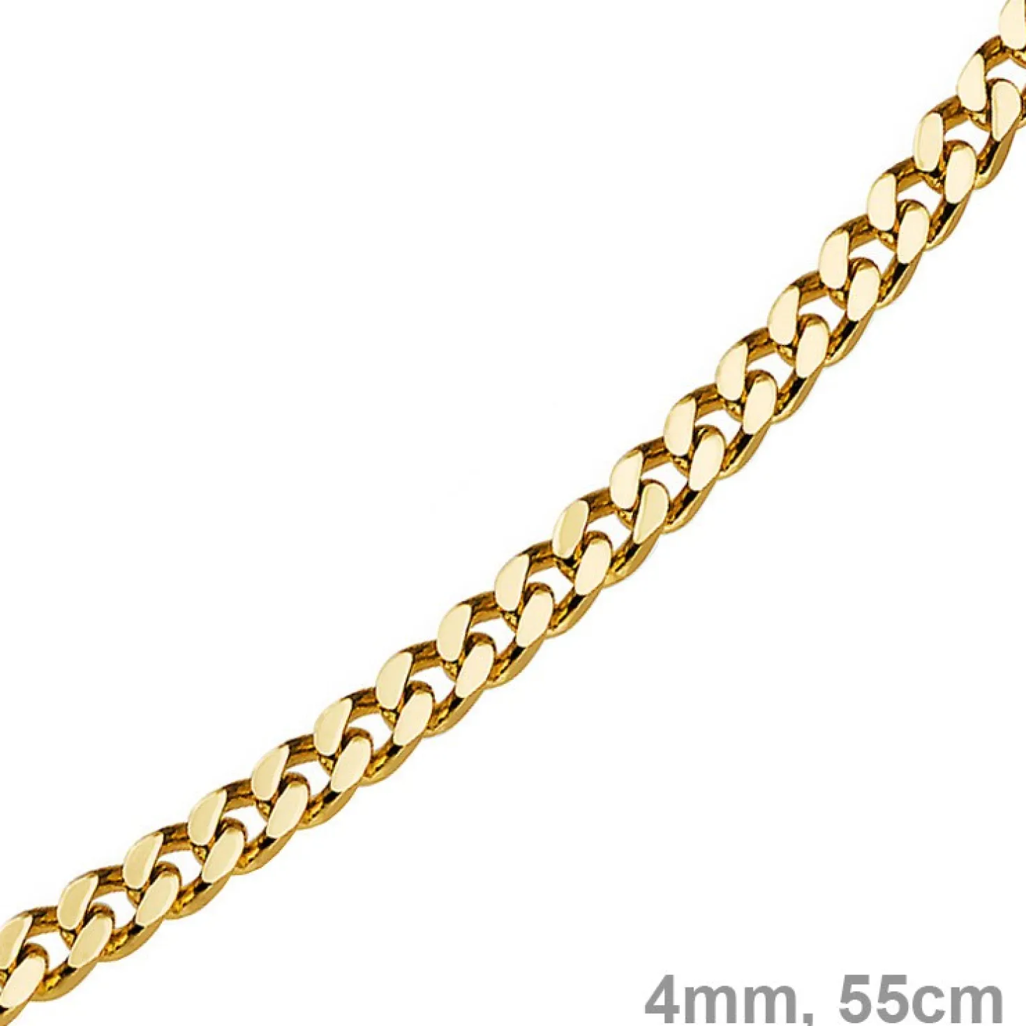 4mm Panzerkette Kette Collier aus 585 Gold Gelbgold, Goldkette, 55cm