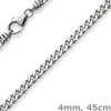 4mm Panzerkette Kette Collier aus 750 Gold Weißgold, Goldkette, 45cm