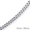 4mm Panzerkette Kette Collier aus 750 Gold Weißgold, Goldkette, 50cm