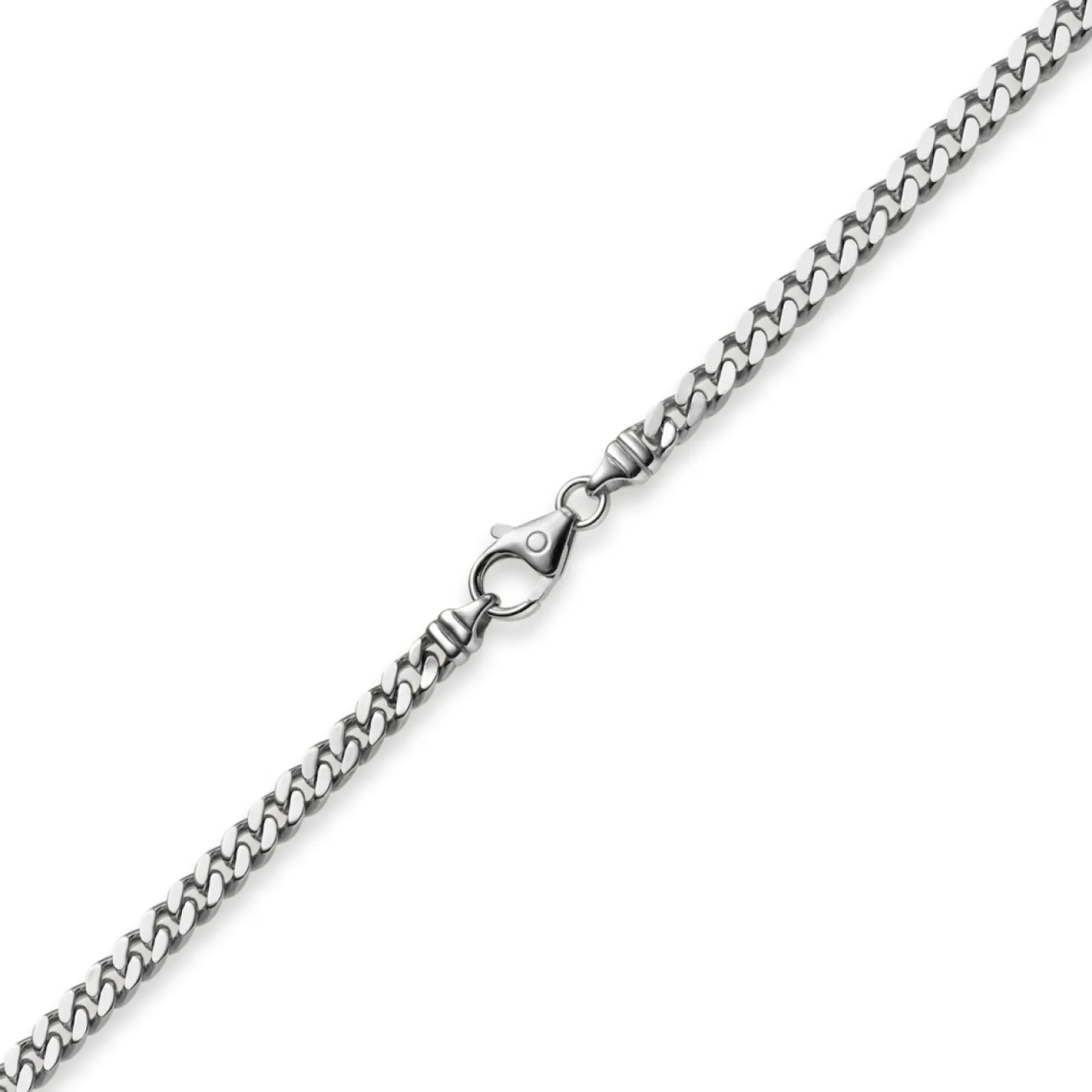 4mm Panzerkette Kette Collier aus 750 Gold Weißgold, Goldkette, 50cm