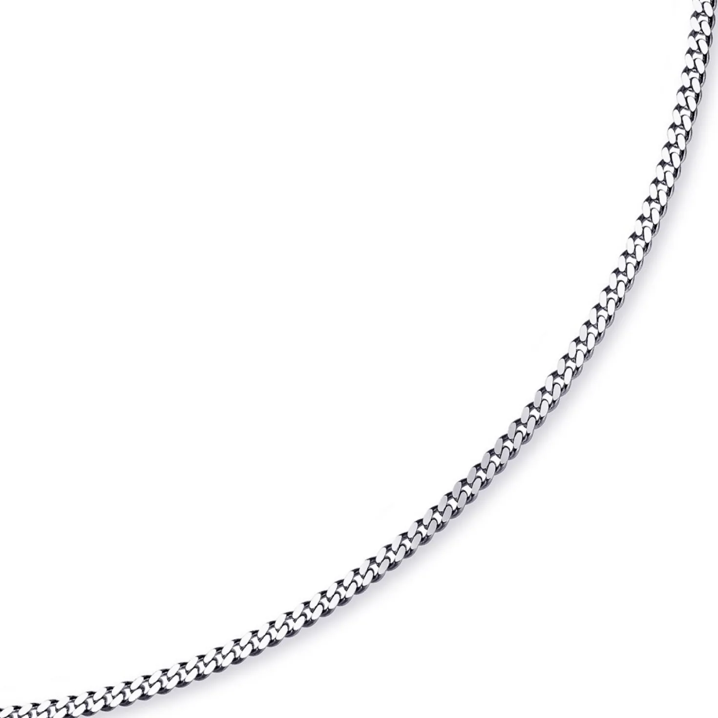 4mm Panzerkette Kette Collier aus 750 Gold Weißgold, Goldkette, 50cm