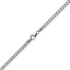 4mm Panzerkette Kette Collier aus 750 Gold Weißgold, Goldkette, 55cm