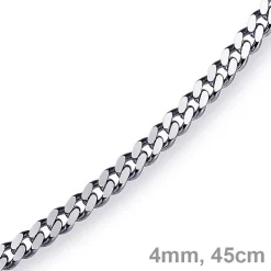 4mm Panzerkette Kette Collier aus 585 Gold Weißgold, Goldkette, 45cm