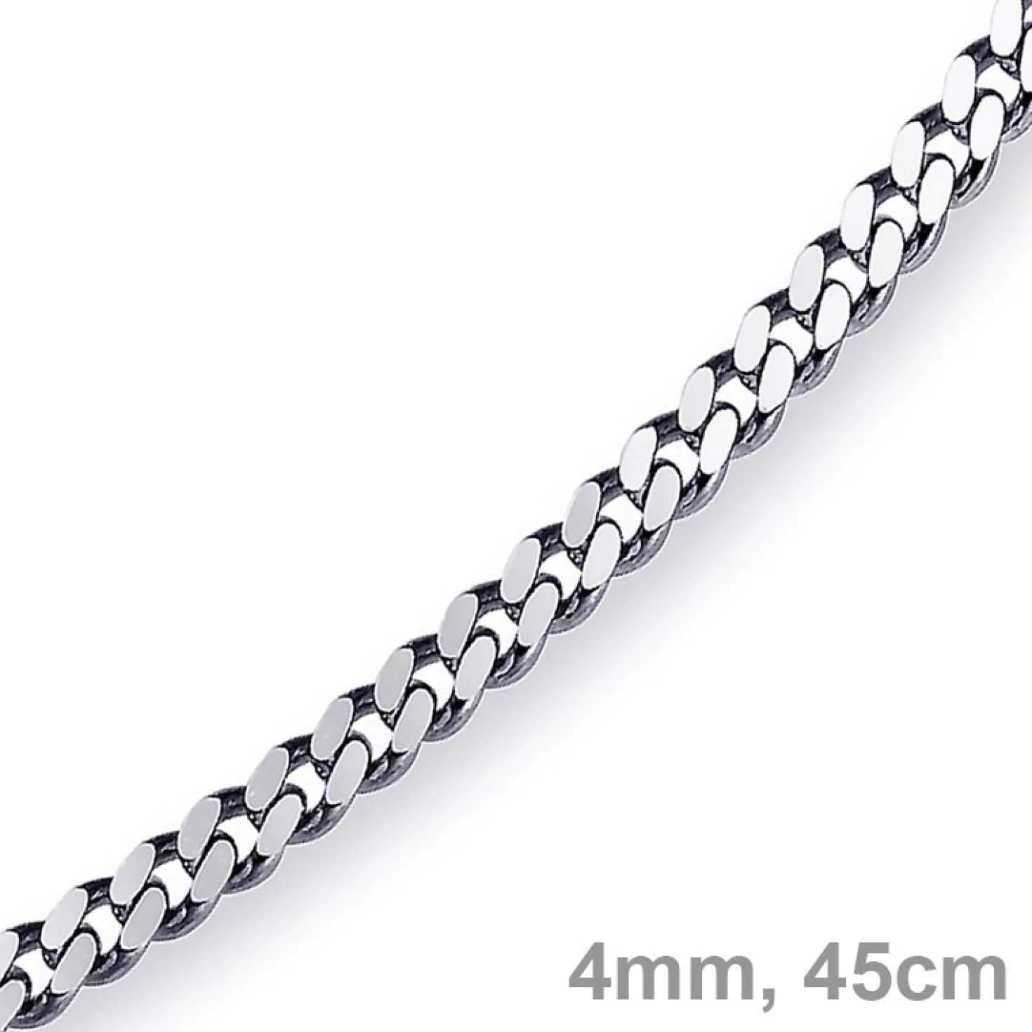 4mm Panzerkette Kette Collier aus 585 Gold Weißgold, Goldkette, 45cm