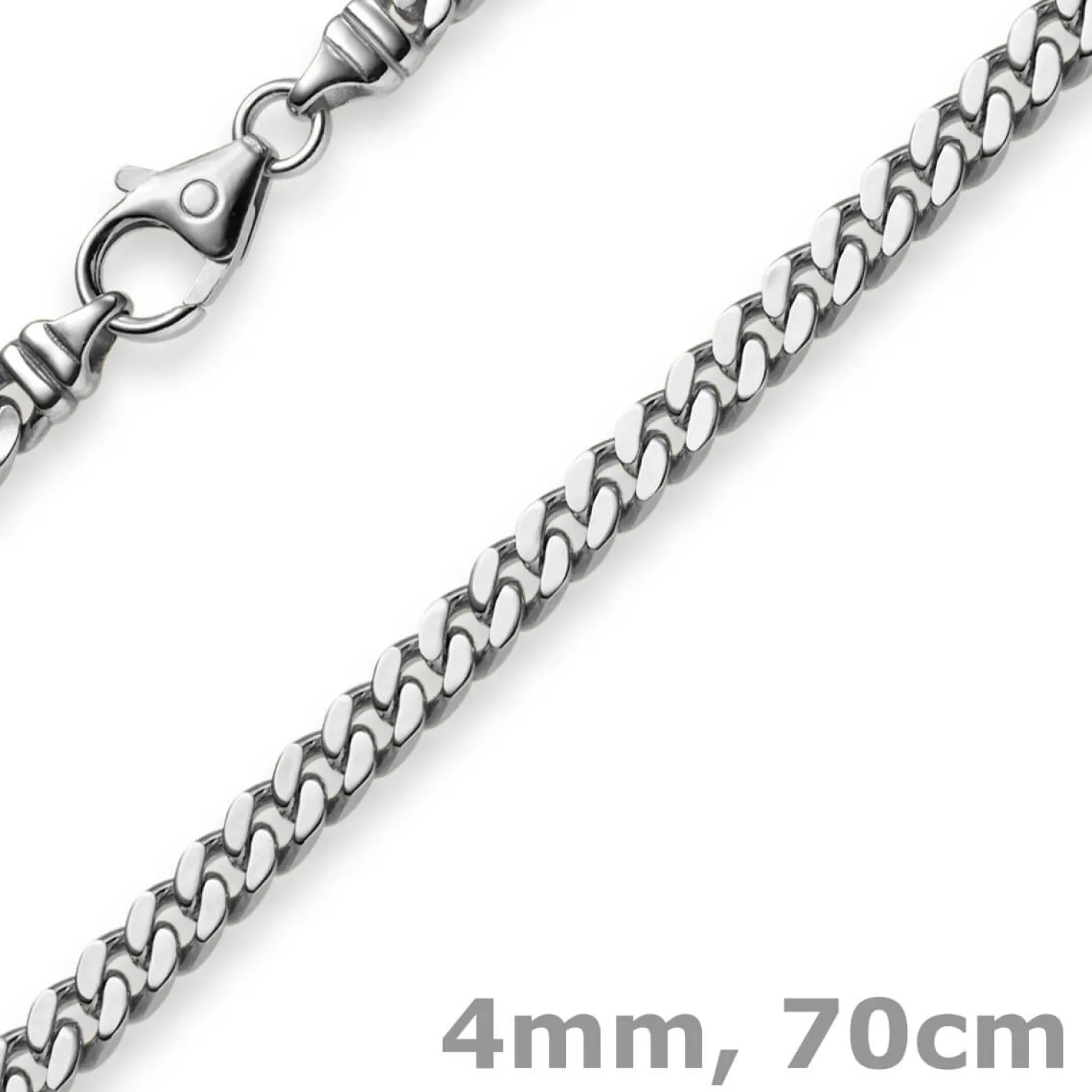 4mm Panzerkette Kette Collier aus 585 Gold Weißgold Goldkette 70cm Unisex